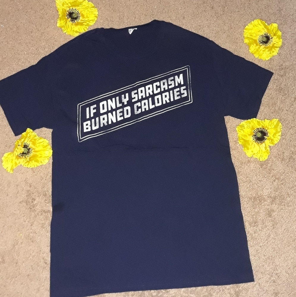 Sarcasm Graphic (Size M) Navy Blue Unisex Tee